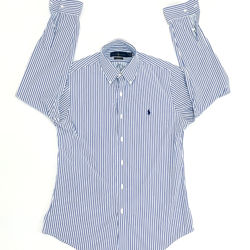 Ralph Lauren Slim Fit Performance Button Down | Size:Medium | Color: Pale Blue - Picture 2 of 9